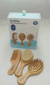 Kidilo Baby Comb & Brush Suit (3-Piece Wooden Grooming Set)