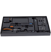 professional multi-tool set in a sleek black case. Designed for essential household and workshop tasks, it includes a versatile range of tools like pliers, screwdrivers, and multiple bits and sockets for all-around utility.