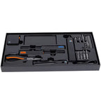 professional multi-tool set in a sleek black case. Designed for essential household and workshop tasks, it includes a versatile range of tools like pliers, screwdrivers, and multiple bits and sockets for all-around utility.