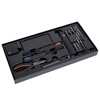 professional multi-tool set in a sleek black case. Designed for essential household and workshop tasks, it includes a versatile range of tools like pliers, screwdrivers, and multiple bits and sockets for all-around utility.
